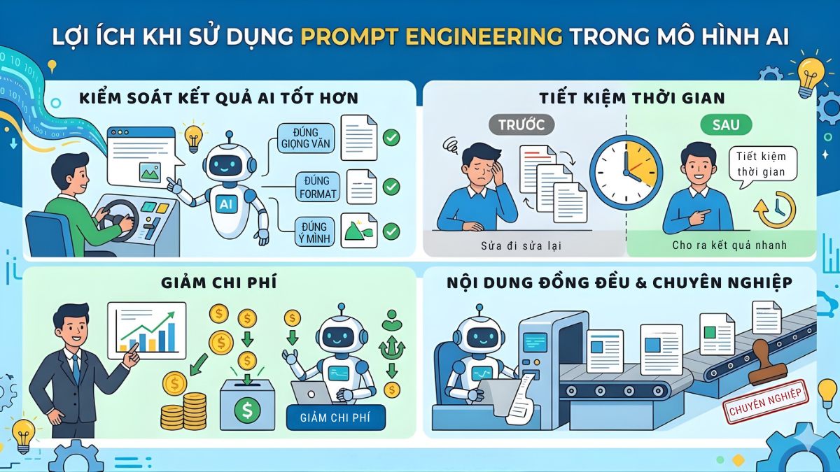 Lợi ích khi sử dụng Prompt Engineering trong mô hình AI