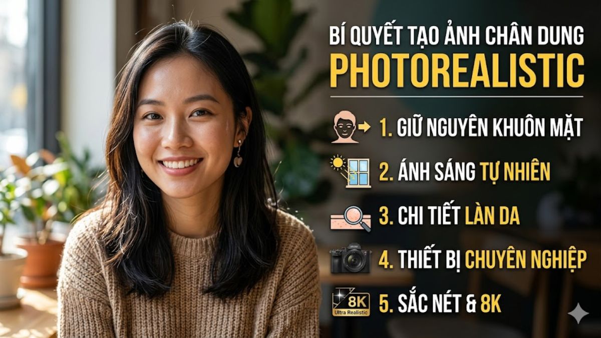 Prompt tạo chân dung photorealistic