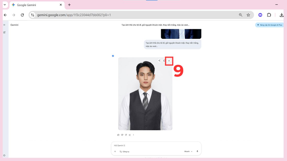 Hướng dẫn cách tạo ảnh thẻ bằng Gemini - bước 5