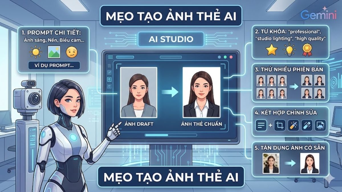 Mẹo để tạo ảnh thẻ AI bằng Gemini