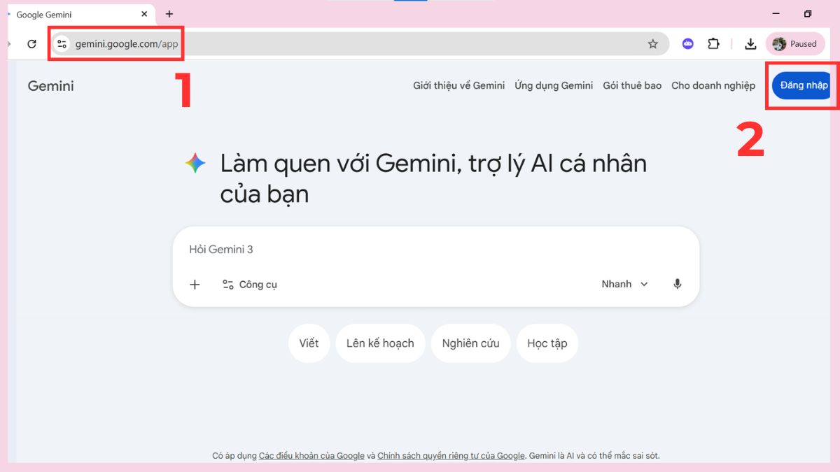 Hướng dẫn cách tạo ảnh thẻ bằng Gemini - bước 1