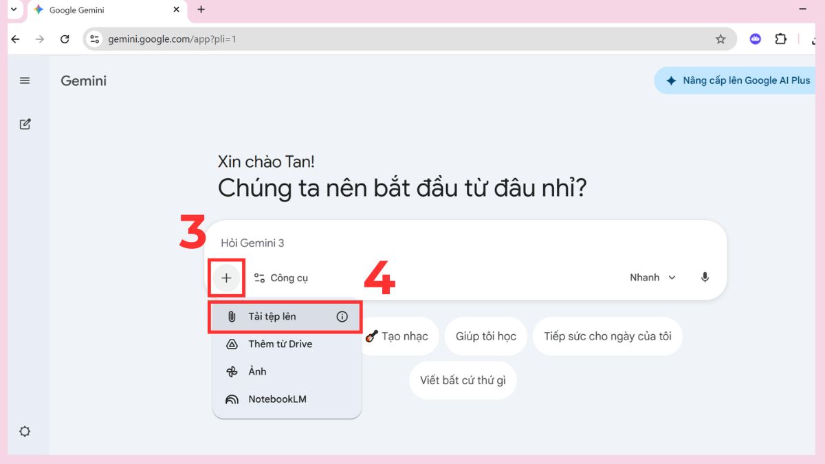 Hướng dẫn cách tạo ảnh thẻ bằng Gemini - bước 2
