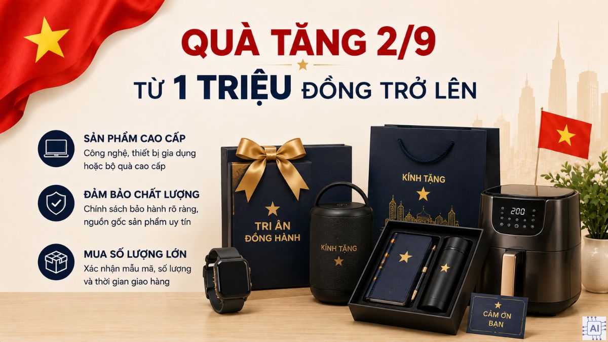 Quà tặng 2/9 từ 1 triệu đồng trở lên