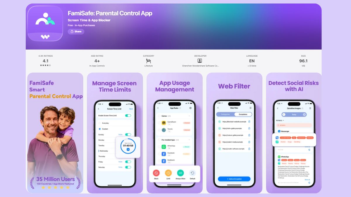 FamiSafe app quản lý điện thoại của con từ xa