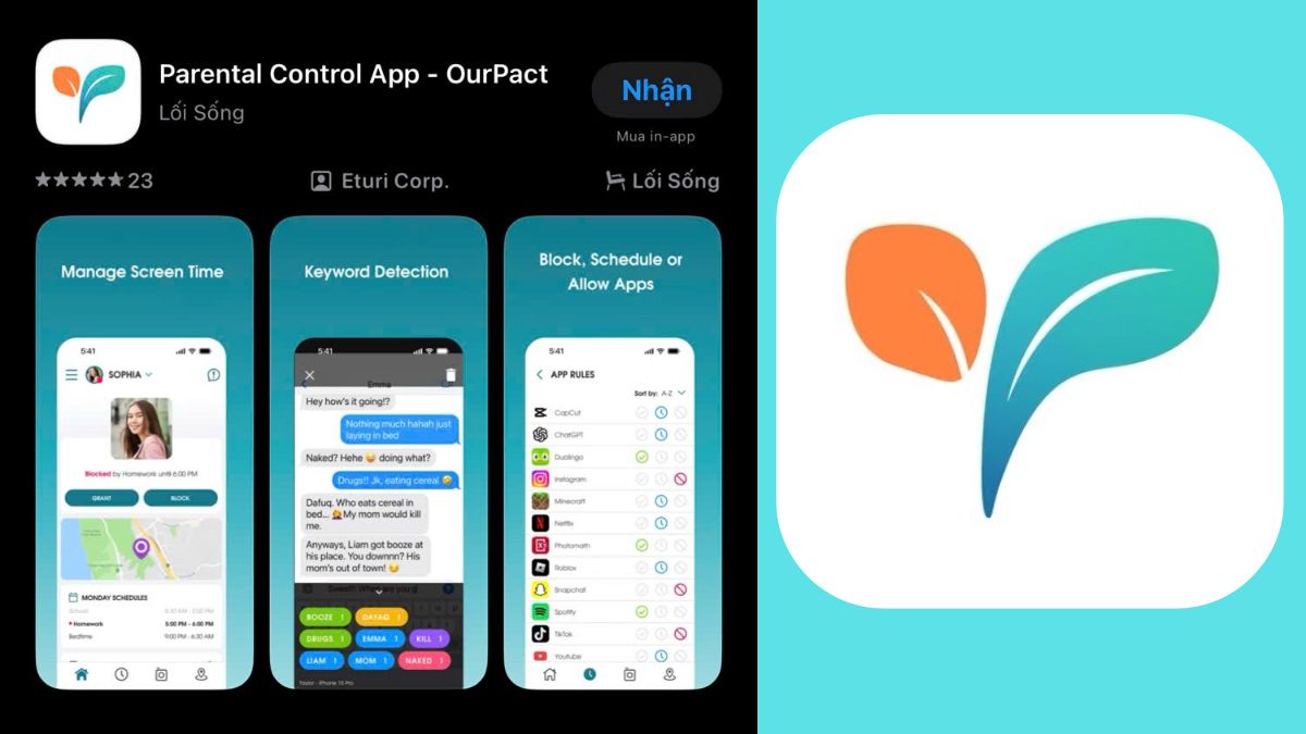 OurPact uản lý điện thoại của con từ xa miễn phí