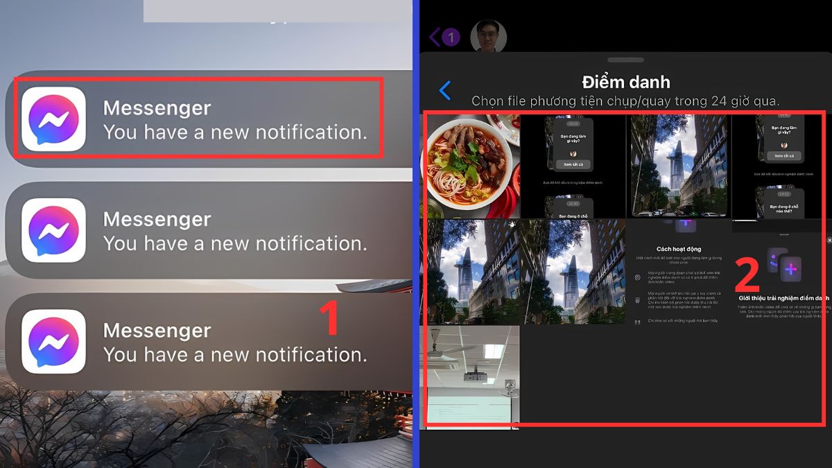 Cách tham gia và xem kết quả trên Roll Call trên Messenger - bước 1,2