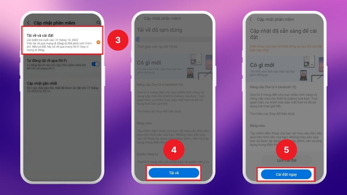 Cách khắc phục lỗi Samsung A50s sạc không vào pin - cập nhật lại hệ điều hành - bước 2