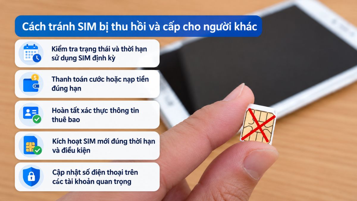 Cách tránh SIM bị thu hồi và cấp cho người khác