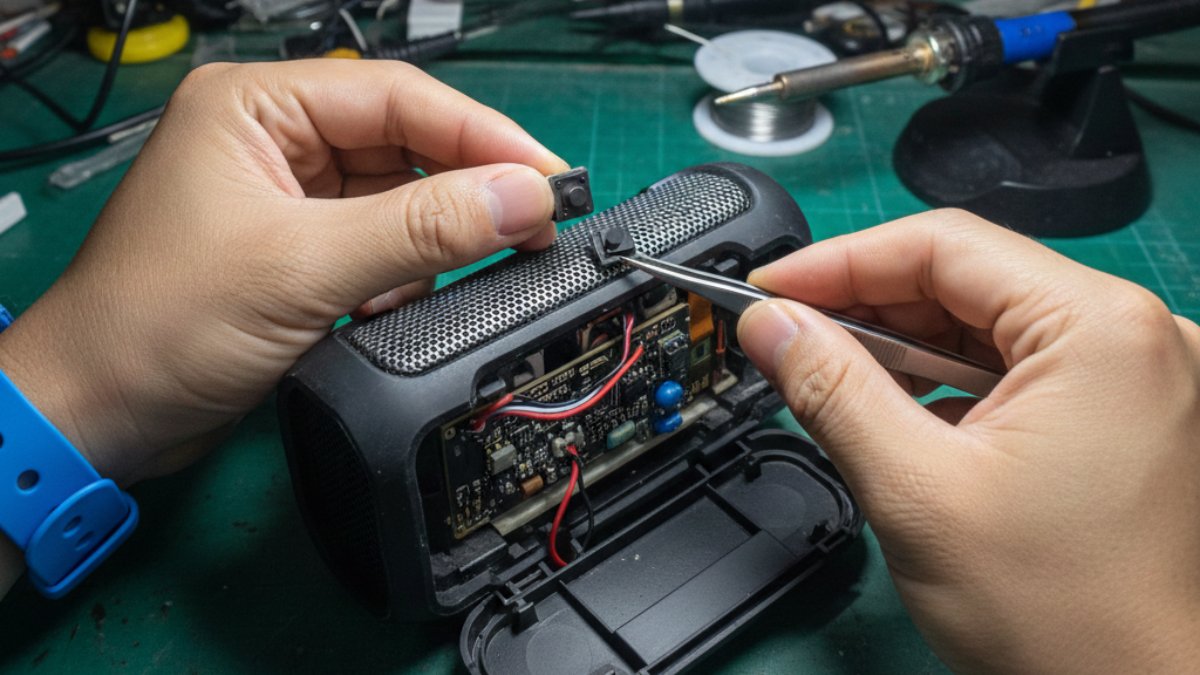 Cách sửa loa bluetooth không lên nguồn - thay mới nút nguồn