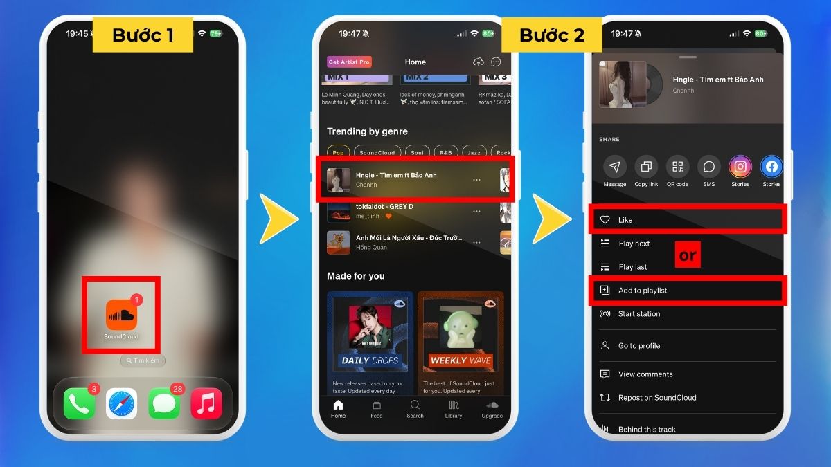 Hướng dẫn tải nhạc SoundCloud trên điện thoại iPhone - bước 1
