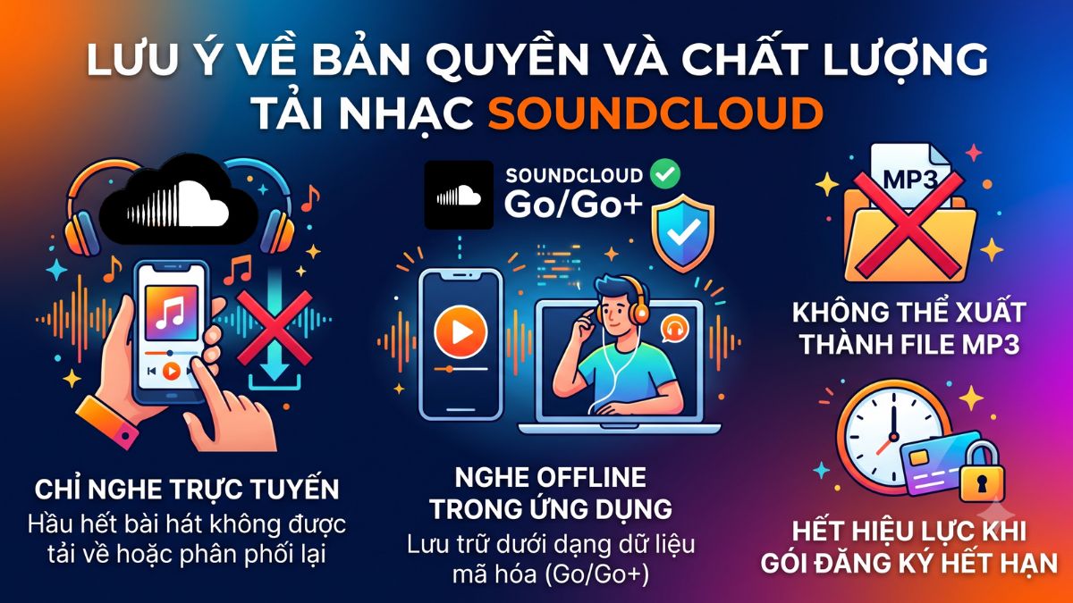 Lưu ý về bản quyền và chất lượng tải nhạc SoundCloud