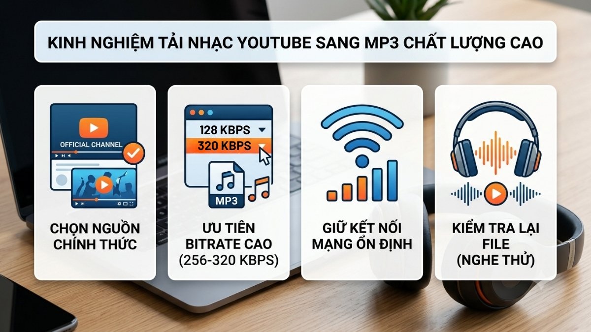 Kinh nghiệm tải nhạc Youtube sang MP3 chất lượng cao