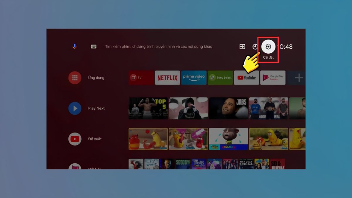 Cách khắc phục lỗi tivi không kết nối Bluetooth được với loa - cài đặt lại bluetooth trên tivi - bước 1