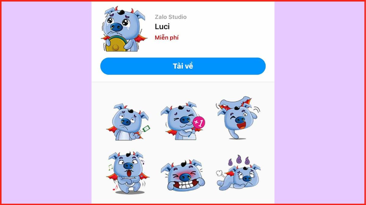 Mẫu Sticker Zalo - Sticker Luci