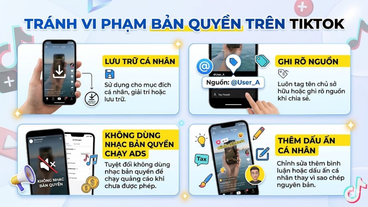Những lưu ý để tránh vi phạm bản quyền trên TikTok