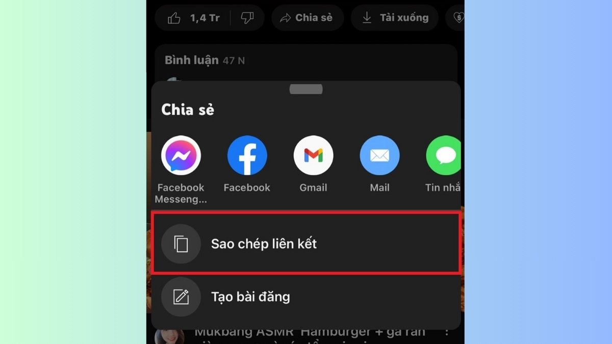 Cách lưu video YouTube trên iPhone bằng tính năng chia sẻ hoặc lưu liên kết - bước 3