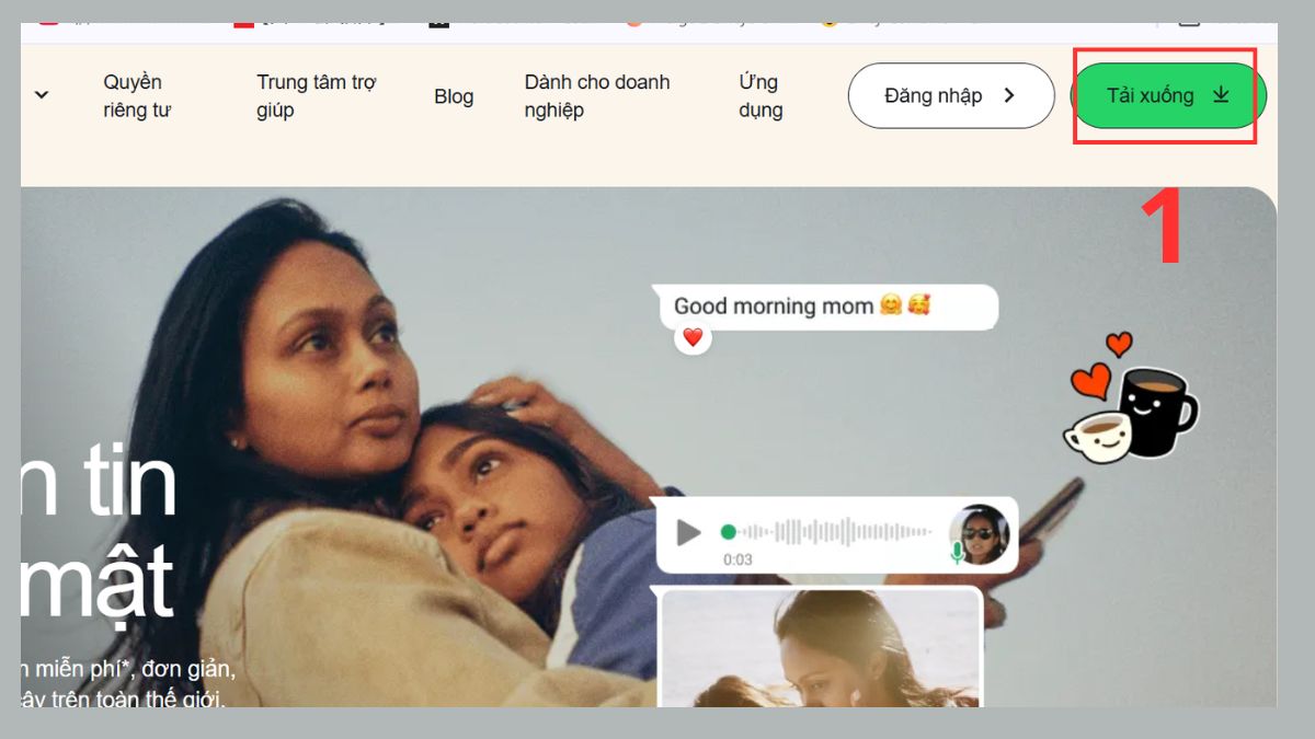 Cách tải WhatsApp cho máy tính Windows hay MacOS - bước 1