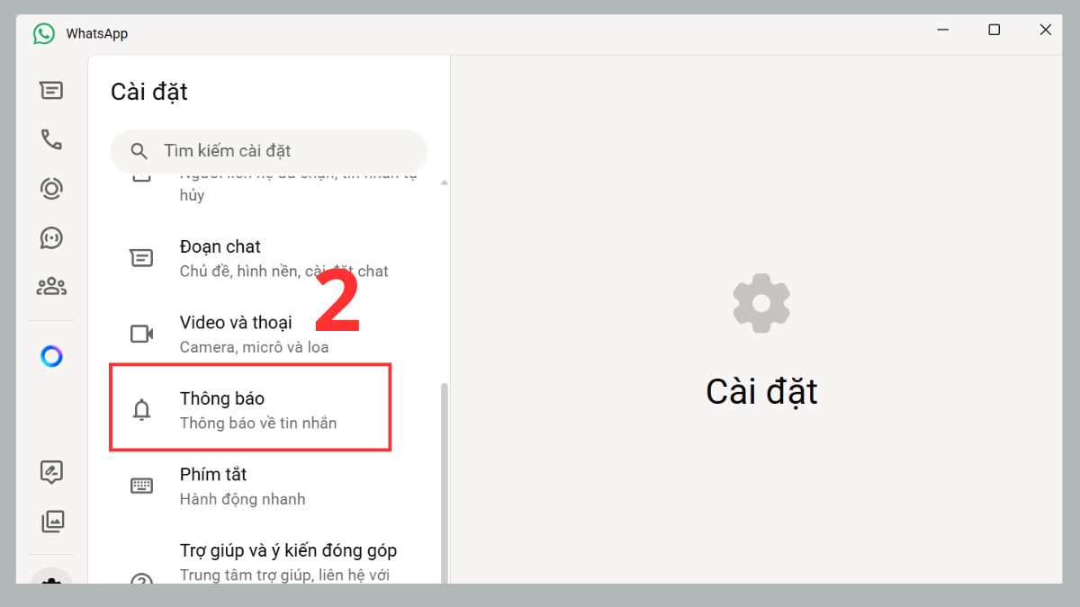 Hướng dẫn sử dụng cơ bản WhatsApp trên máy tính cài đặt thông báo - bước 2