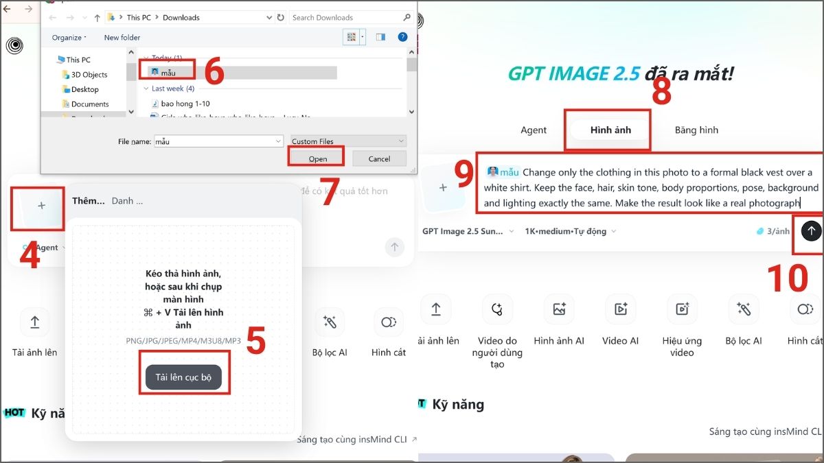 Cách tạo ảnh mặc vest bằng AI - InsMind - bước 2