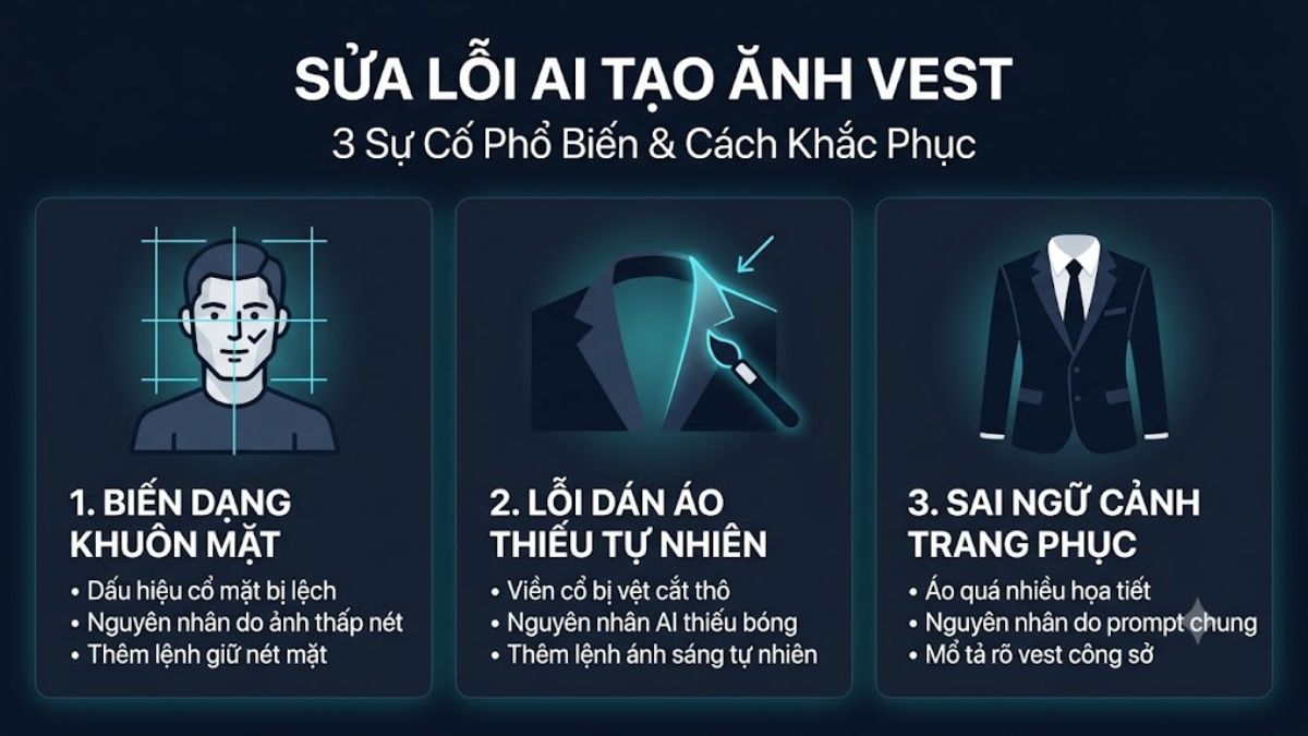 Các lỗi thường gặp khi tạo ảnh mặc vest bằng AI
