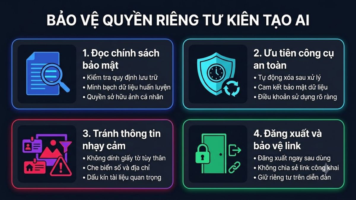 Lưu ý về quyền riêng tư khi tải ảnh lên công cụ AI