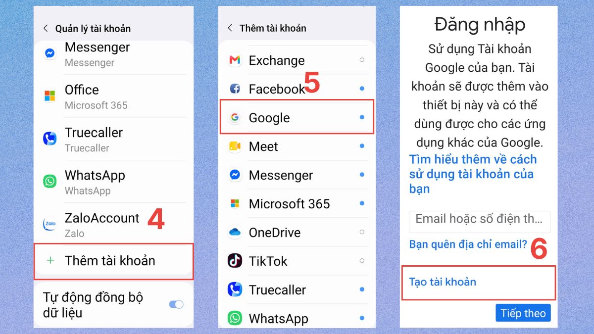 Đăng ký Gmail không cần số điện thoại trên Android - bước 2