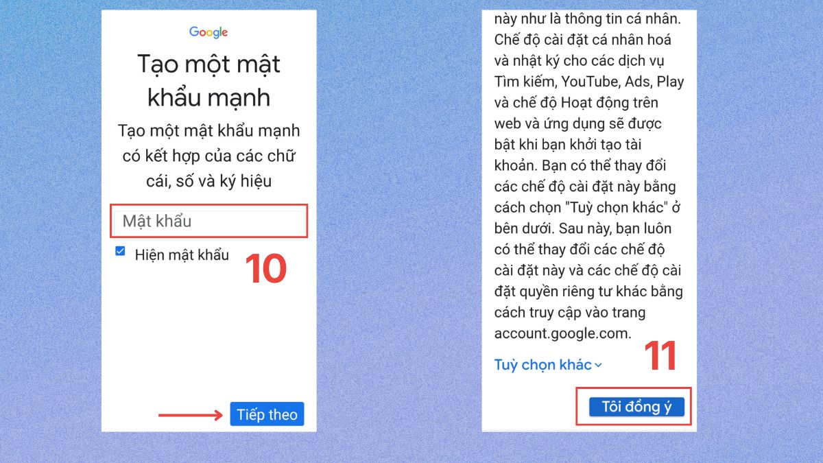 Đăng ký Gmail không cần số điện thoại trên Android - bước 4