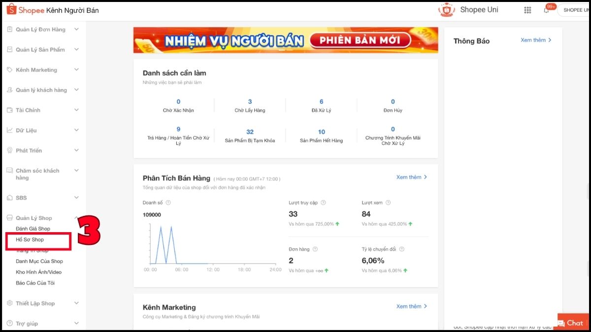 Hướng dẫn cách sử dụng kênh bán Shopee - thiết lập gian hàng - bước 2