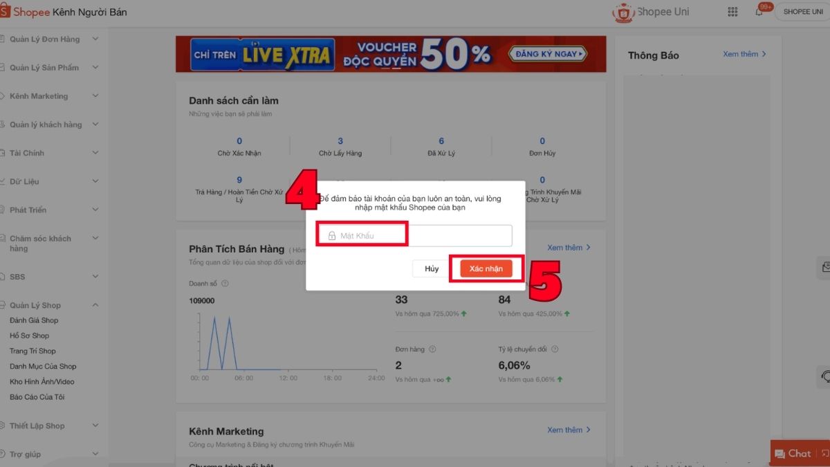 Hướng dẫn cách sử dụng kênh bán Shopee - thiết lập gian hàng - bước 3