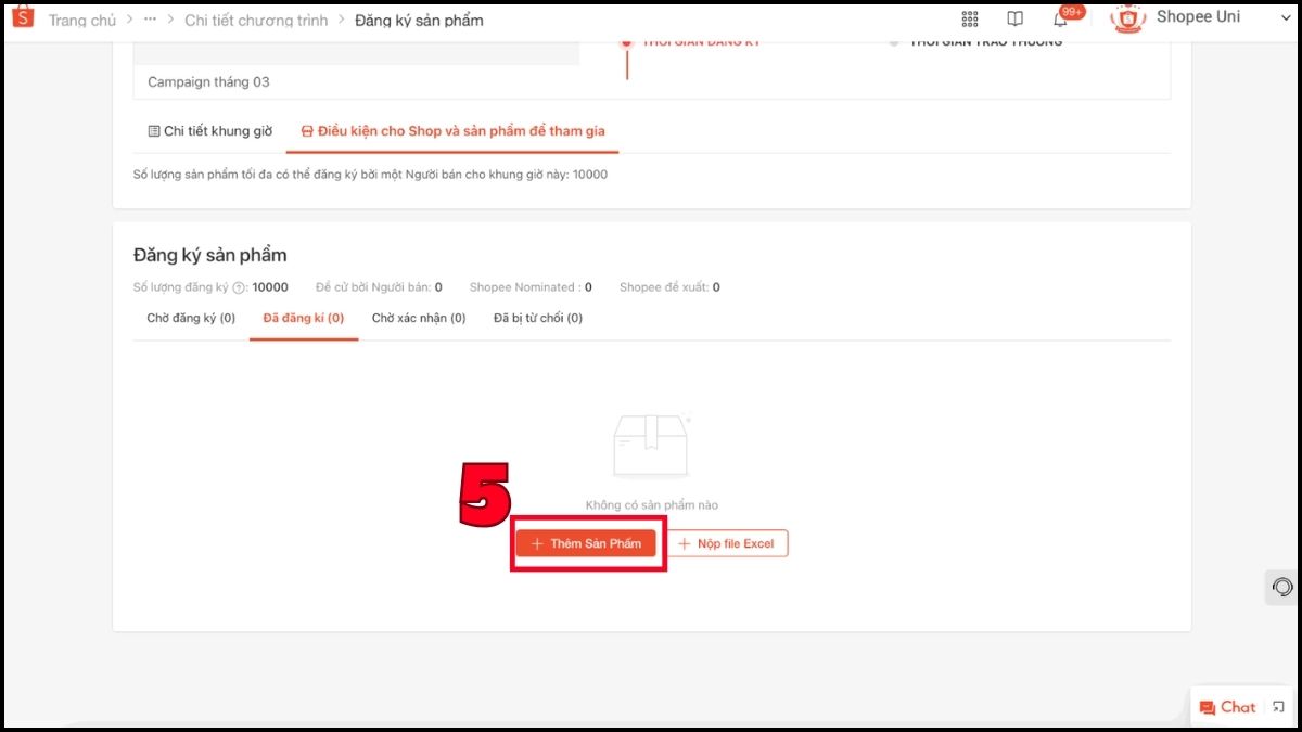 Hướng dẫn cách sử dụng kênh bán Shopee - tham gia vào chương trình khuyến mãi - bước 4