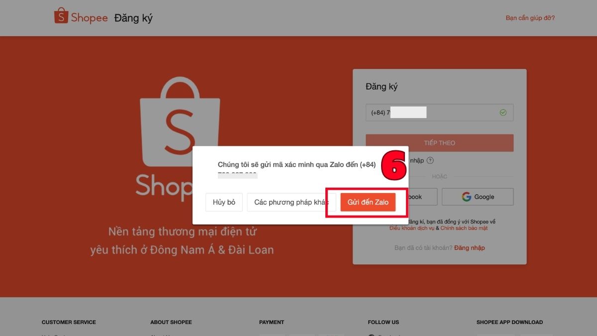 Cách tạo tài khoản Shopee bán hàng trên máy tính - bước 4