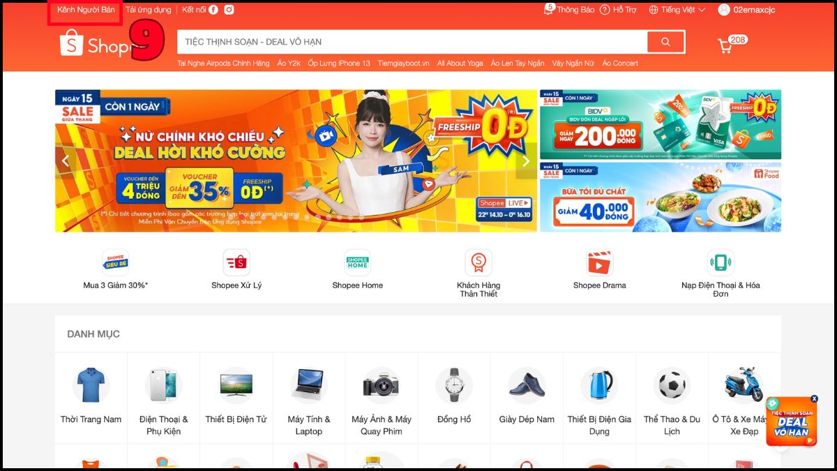 Cách tạo tài khoản Shopee bán hàng trên máy tính - bước 6