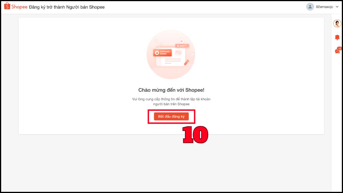 Cách tạo tài khoản Shopee bán hàng trên máy tính - bước 7
