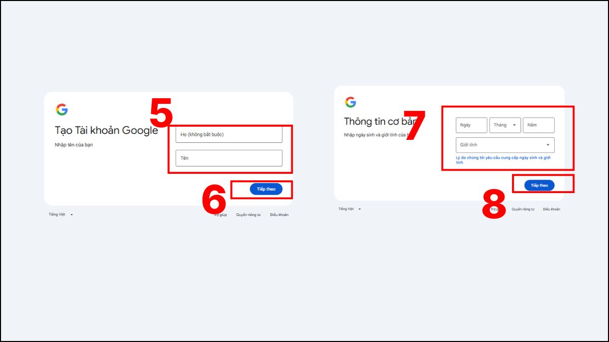 Cách tạo tài khoản Google Play trên máy tính - bước 2.1