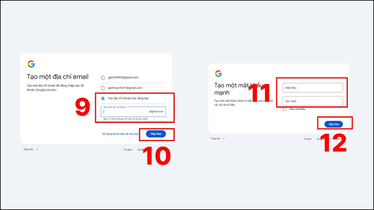Cách tạo tài khoản Google Play trên máy tính - bước 2.2