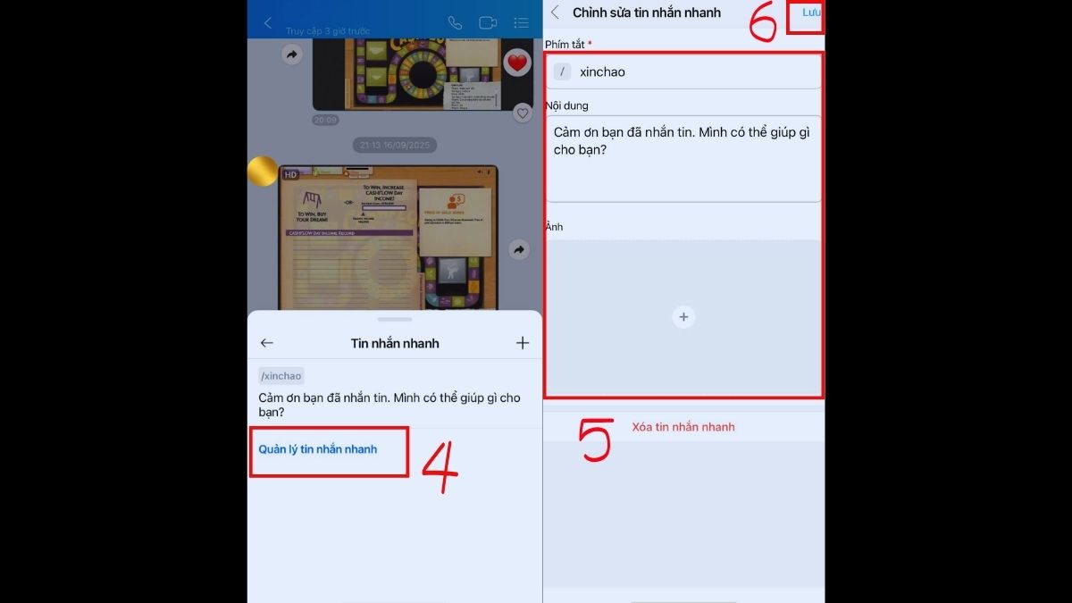 Tạo và sử dụng tin nhắn nhanh Zalo trên điện thoại - bước 2