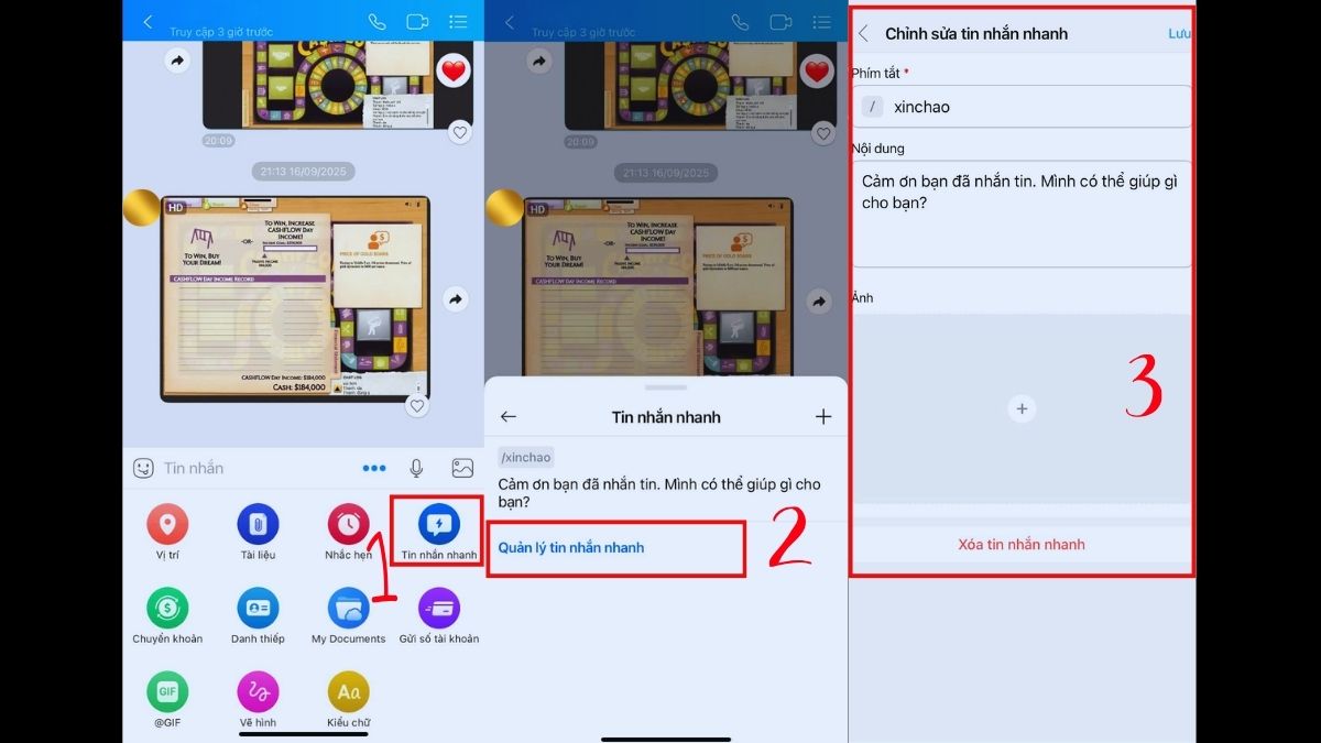Cách nhập, chỉnh sửa, xóa tin nhắn nhanh trên Zalo