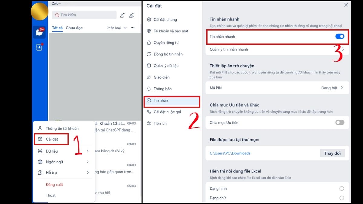 Cách tắt tính năng tin nhắn nhanh tạo sẵn trên Zalo