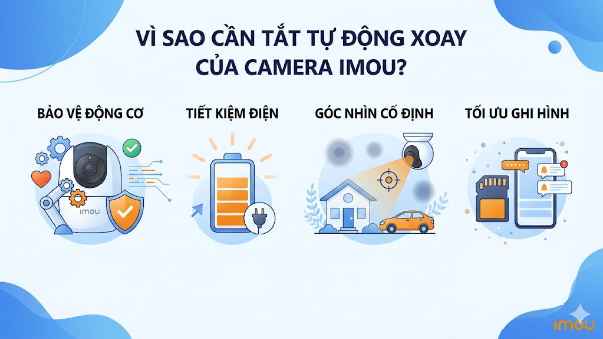 Vì sao cần tắt chế độ tự động xoay của camera Imou?