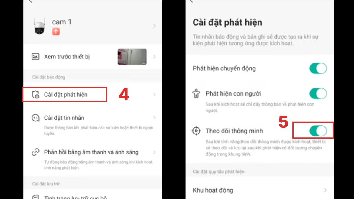 Cách tắt chế độ xoay camera Imou trên ứng dụng Imou Life - bước 3
