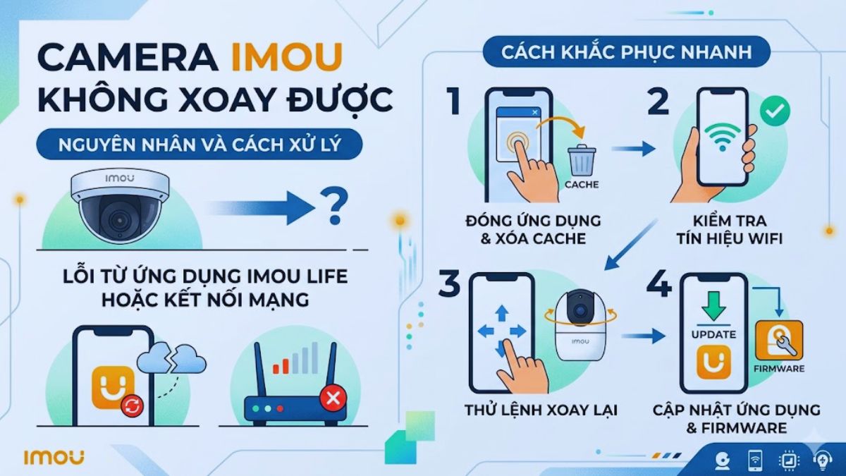 Camera Imou không xoay được — nguyên nhân và cách xử lý do kết nối mạng