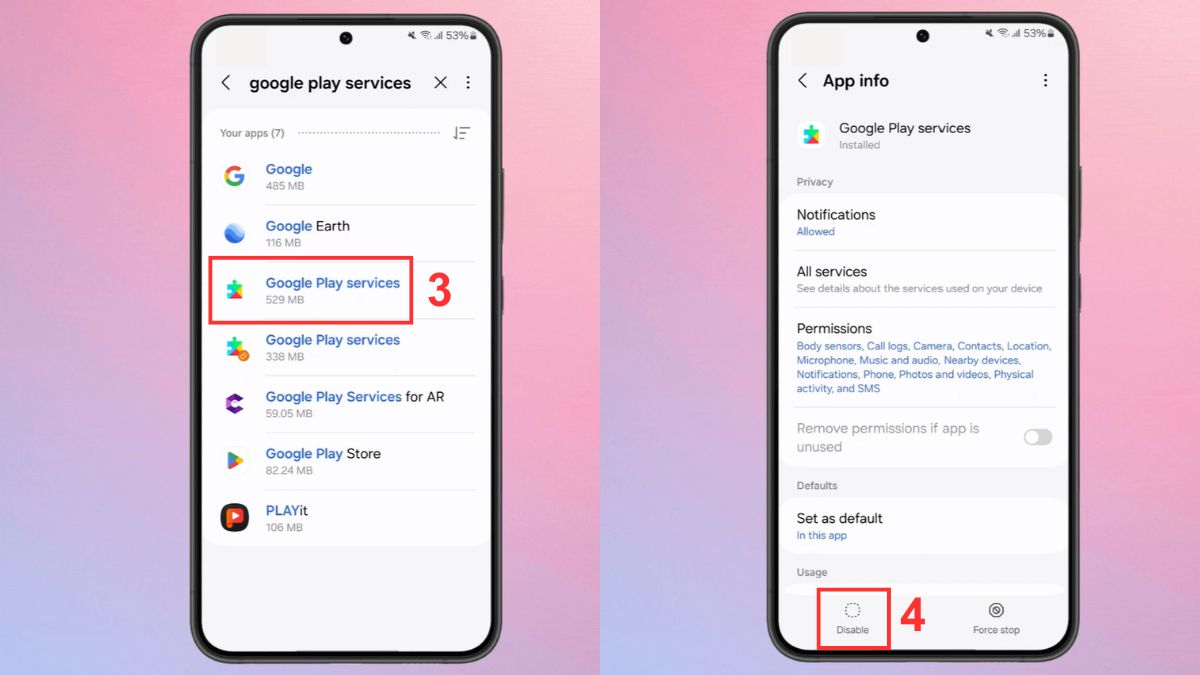 Cách vô hiệu hóa Google Play - bước 2