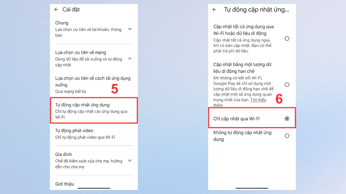 Cách cài đặt lại Google Play Store - cập nhật ứng dụng tự động - bước 3