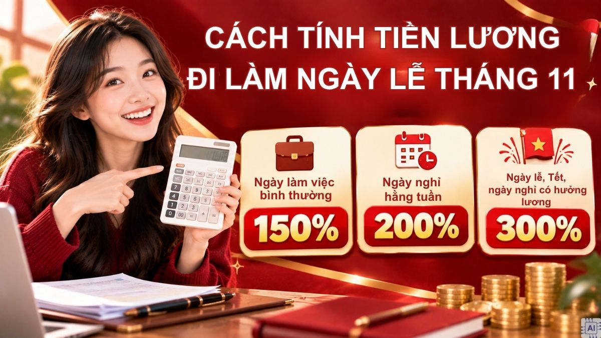 Cách tính tiền lương đi làm ngày lễ 24 tháng 11