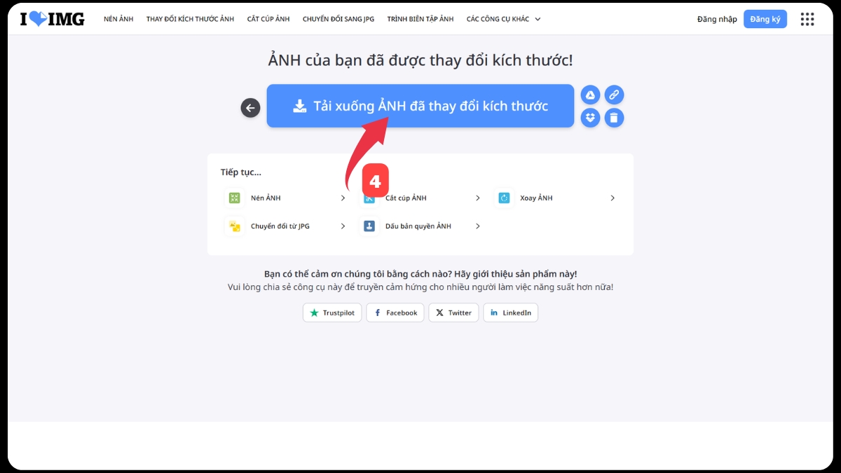 cách thay đổi kích thước ảnh trên iLoveÌMG - bước 3