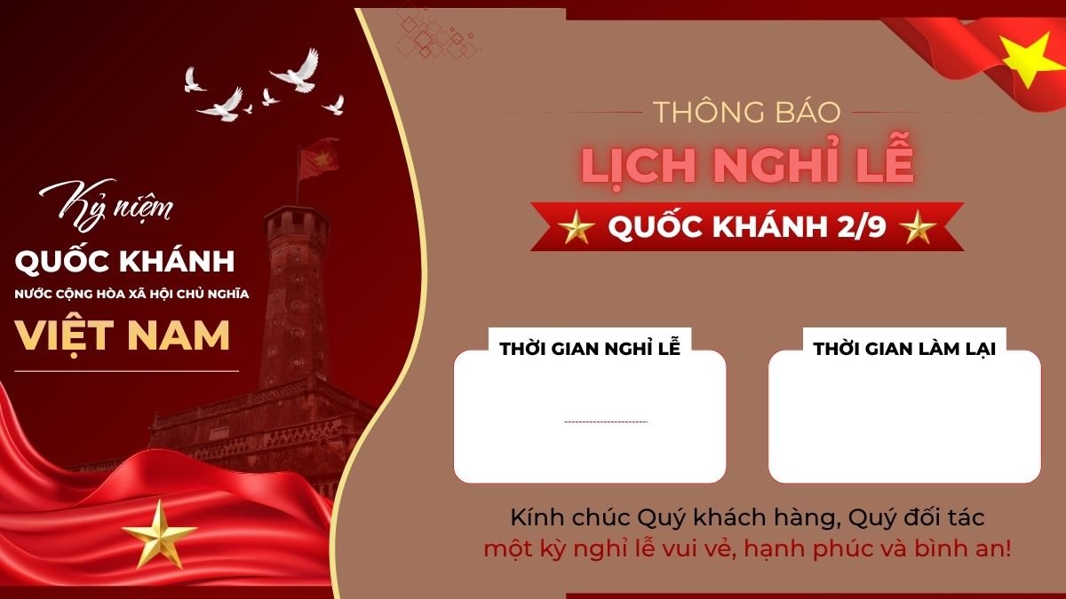 Mẫu thiệp thông báo nghỉ lễ 2/9 cho công ty - 1