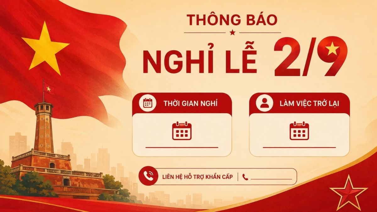 Mẫu thiệp thông báo nghỉ lễ 2/9 cho công ty - 3