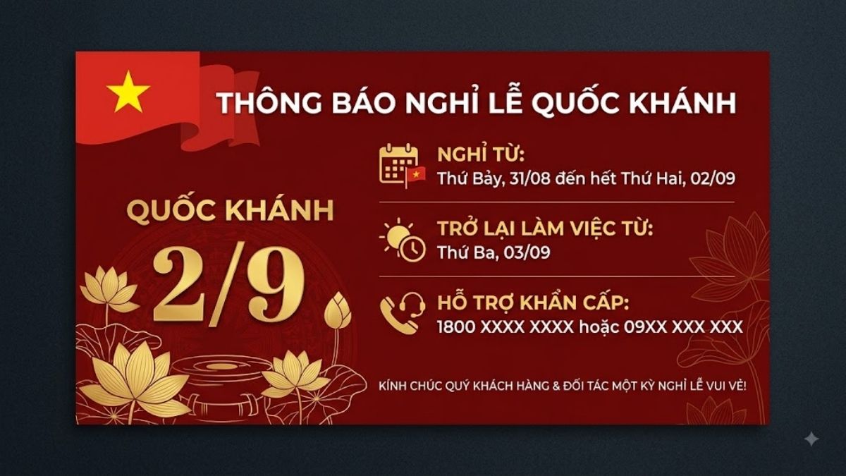 Mẫu thiệp thông báo nghỉ lễ 2/9 cho công ty - 4