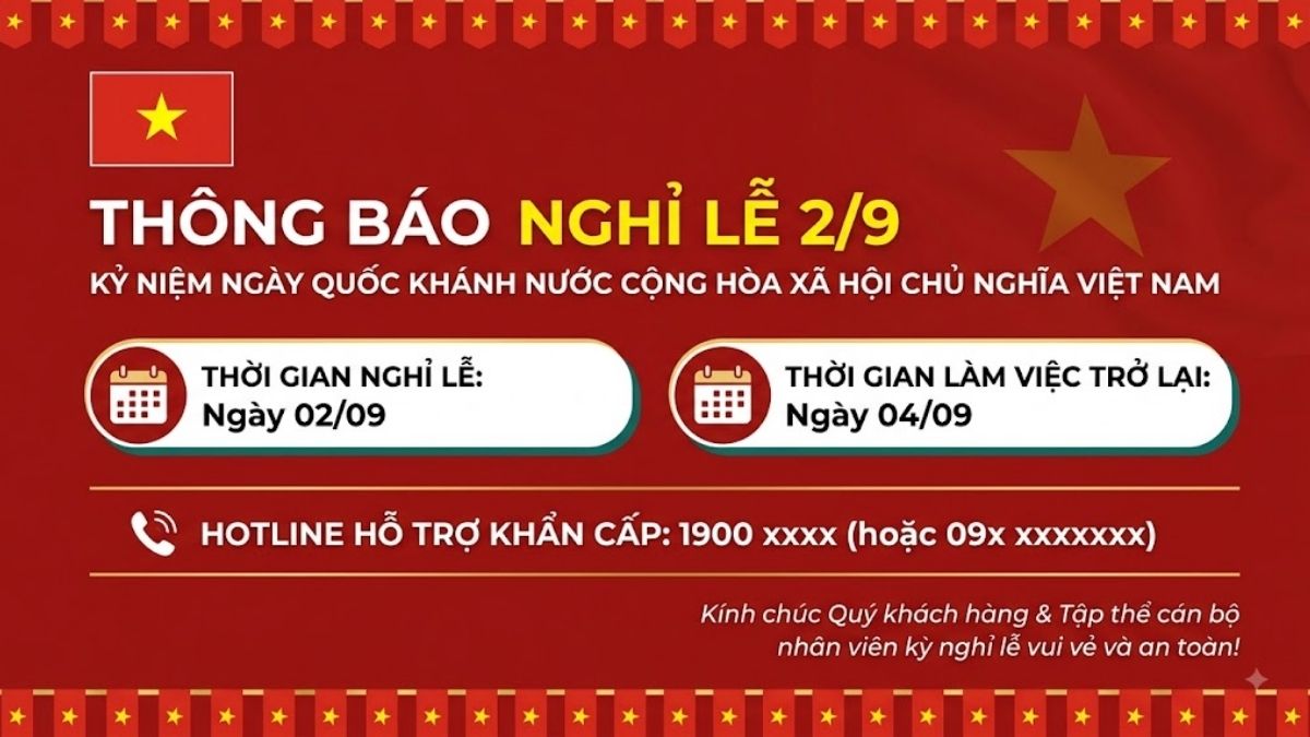 Mẫu thiệp thông báo nghỉ lễ 2/9 cho công ty - 9