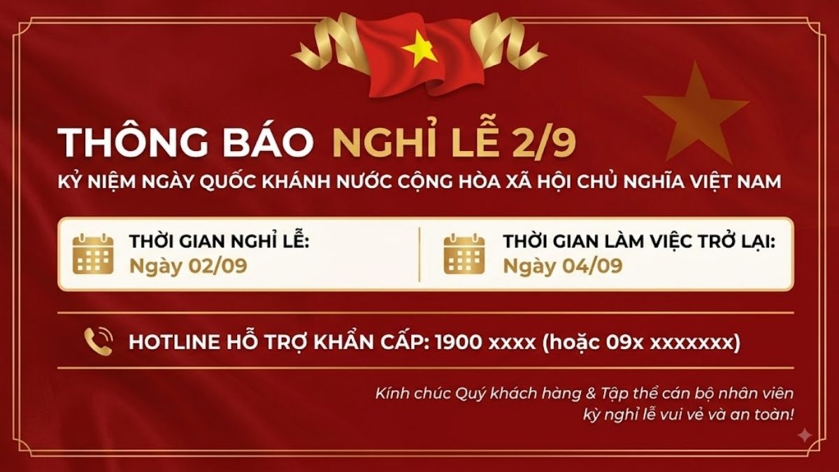 Mẫu thiệp thông báo nghỉ lễ 2/9 cho công ty - 10